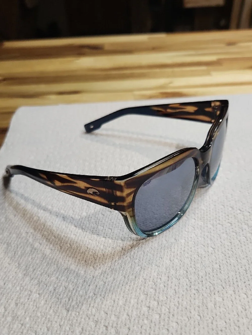 Costa Women's Water Woman Tortoiseshell Frame Sunglasses with Blue Accent